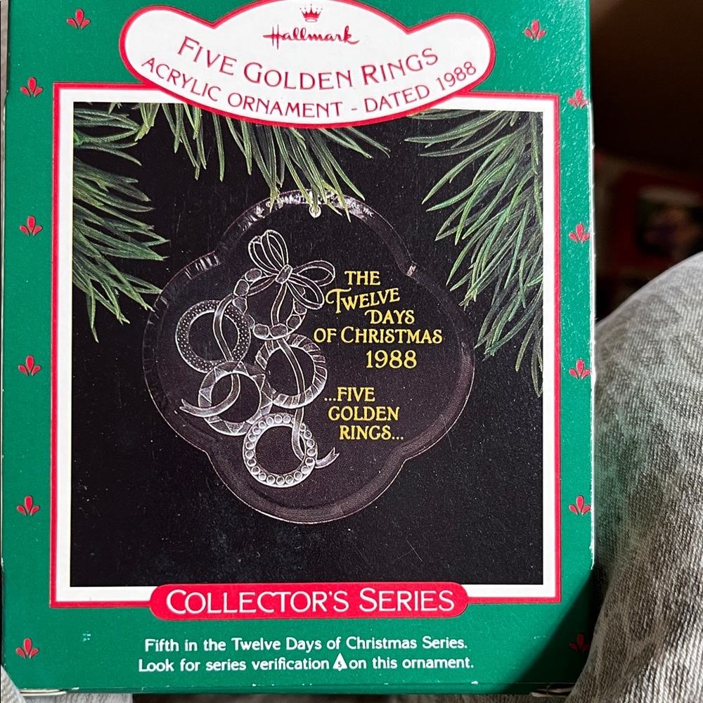 Hallmark Five Golden Rings Acrylic Ornament - 1988 5th in series
